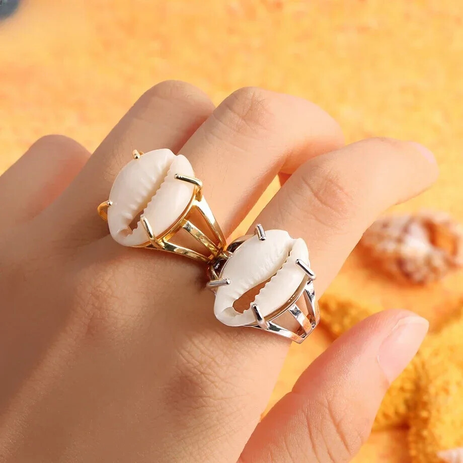 2Pcs Alloy Silver Plated Gemstone Ring Adjustable Opening Size for Women’s Ring