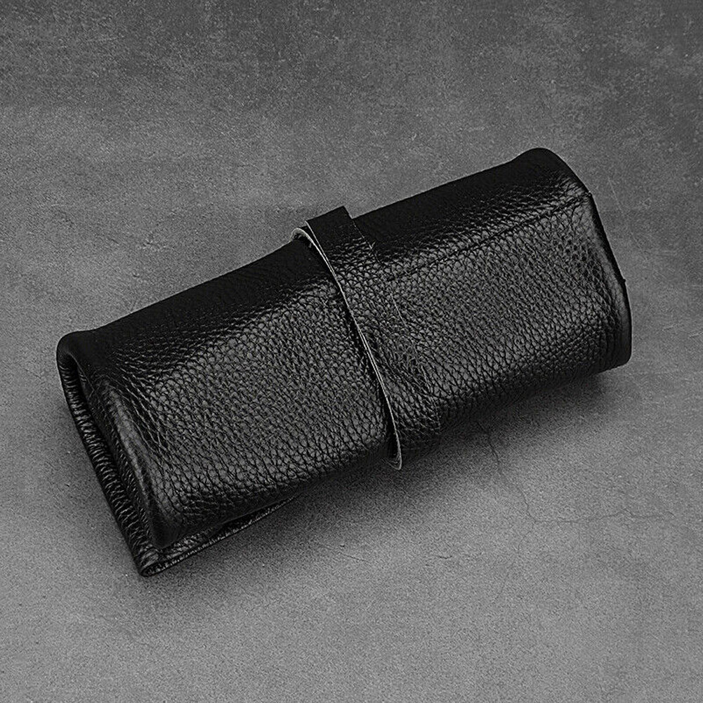 6 Slots Watch Roll Travel Case Genuine Leather Watches Jewelry storage Pouch Bag