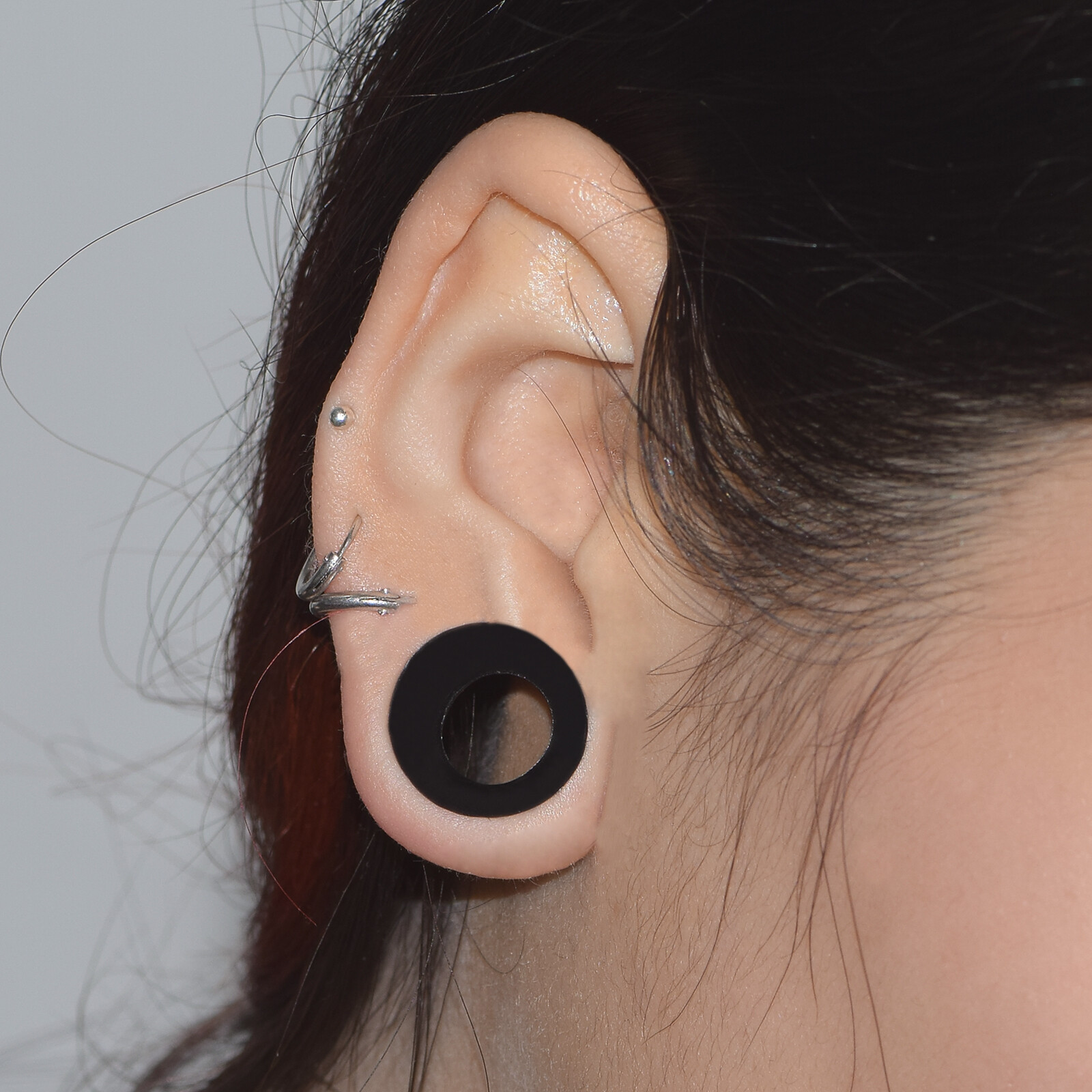 Pair of Silicone Soft Ear Tunnels Earskin Double Flared Ear Gauges Plugs Earlets