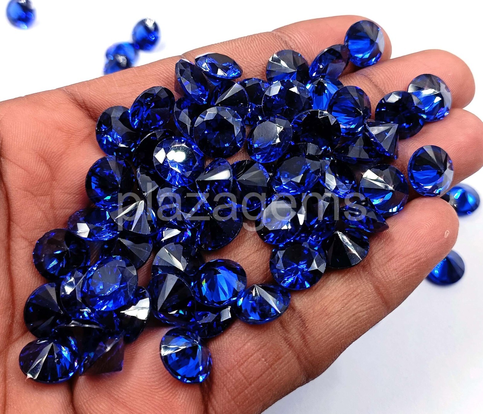 Round Shape Natural Blue Sapphire 5Pcs 10 x10 mm Size Certified Loose Gems 25N