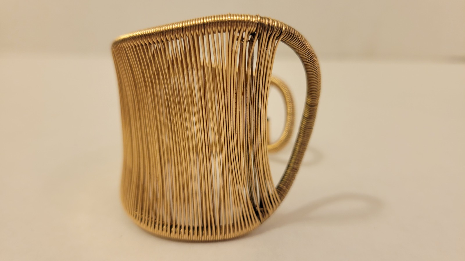 Tana Acton Cuff Bracelet 12k Gold Filled Wave Shape, Hand Crafted Adjustable