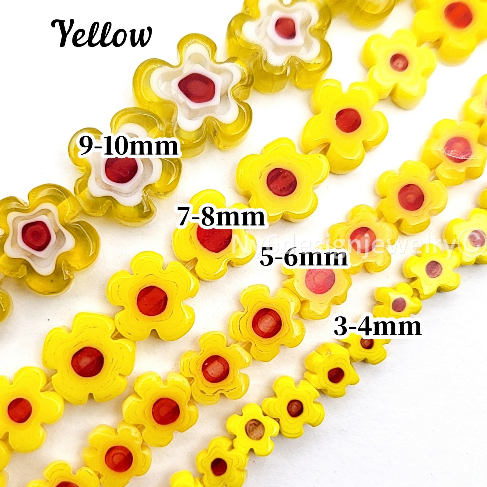 Flower Millefiori Murano Glass Lampwork Spacer Bead Crystal 15″ 4mm 6mm 8mm 10mm