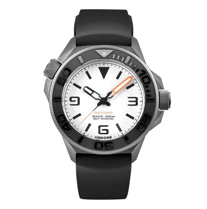 UNDONE AQUALUME Automatic Titanium Silicone White Black Full Lume Men’s Watch