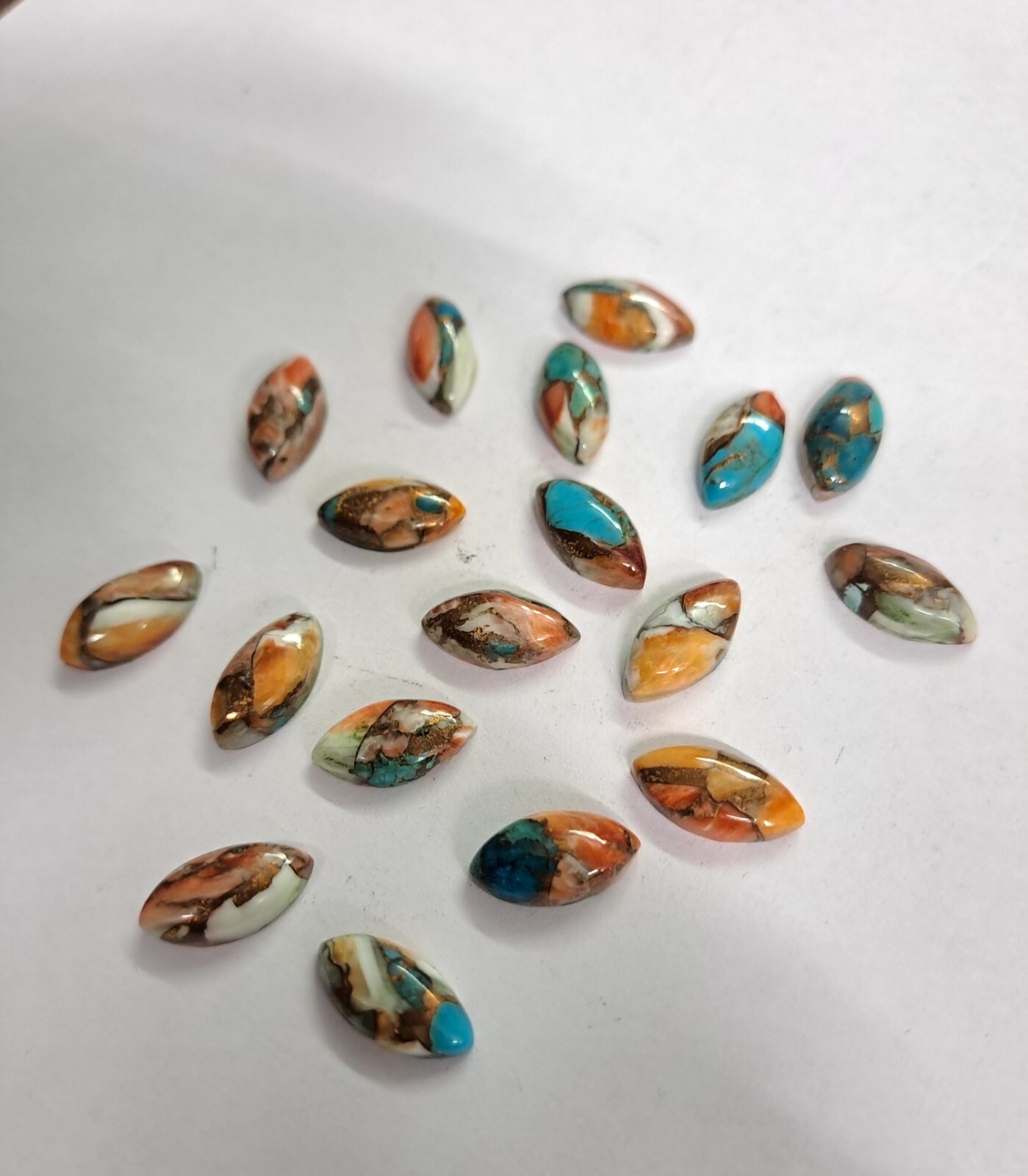 [WHOLESALE] OYSTER COPPER TURQUOISE CABOCHON MARQUISE SHAPE LOOSE GEMSTONE