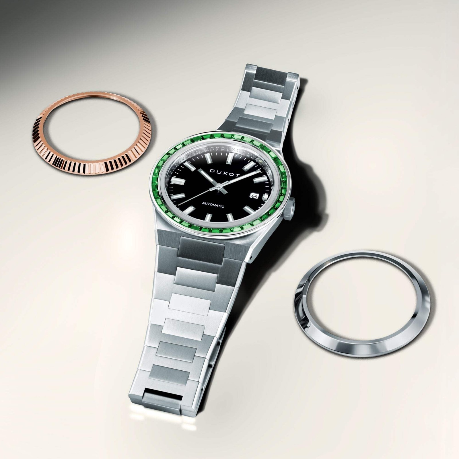 Alicante Rainbow Automatic Black & Green / Stainless Steel | Black Dial Wristwat