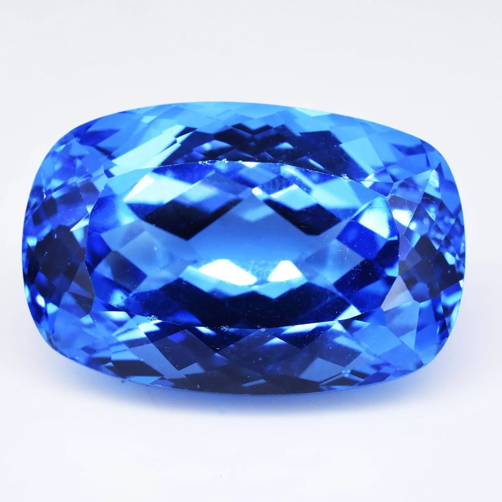 Awesome Blue Zircon 105+ Ct Cushion Cut Natural EGL Certified Cambodian Gemstone
