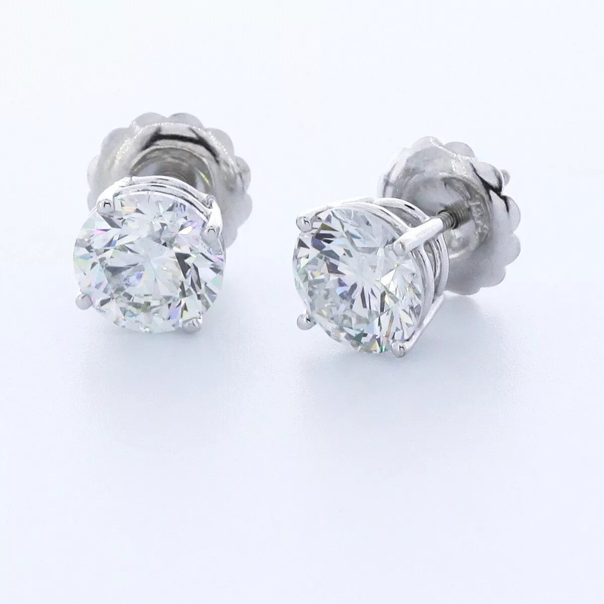 Solid 14K Yellow Gold Stud Earrings Classic 5.99 CT Round Natural Diamond G SI1