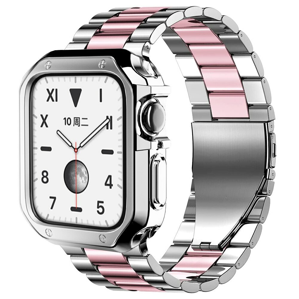 Metal Watch Band Strap With Soft Case For Apple Watch Series 6 5 4 SE(FREE TOOL)
