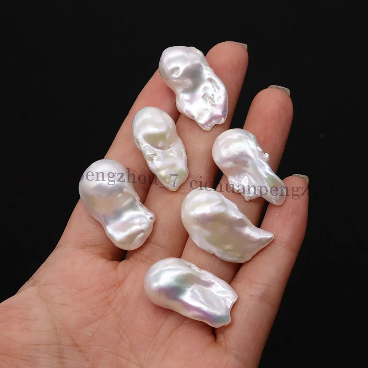 1Pc No Hole Undrilled 15-30mm Natural Freshwater Baroque Keshi Pearl Loose Beads