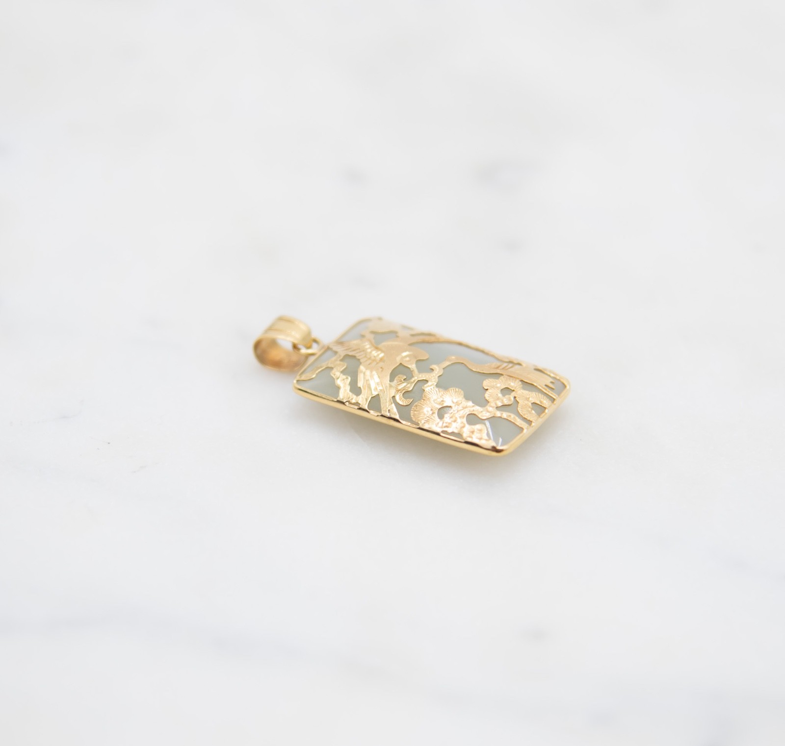 18K & Mutton-Fat Jade Pendant
