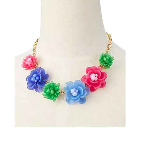 TALBOTS MIXED MEDIA FLOWER NECKLACE NWT