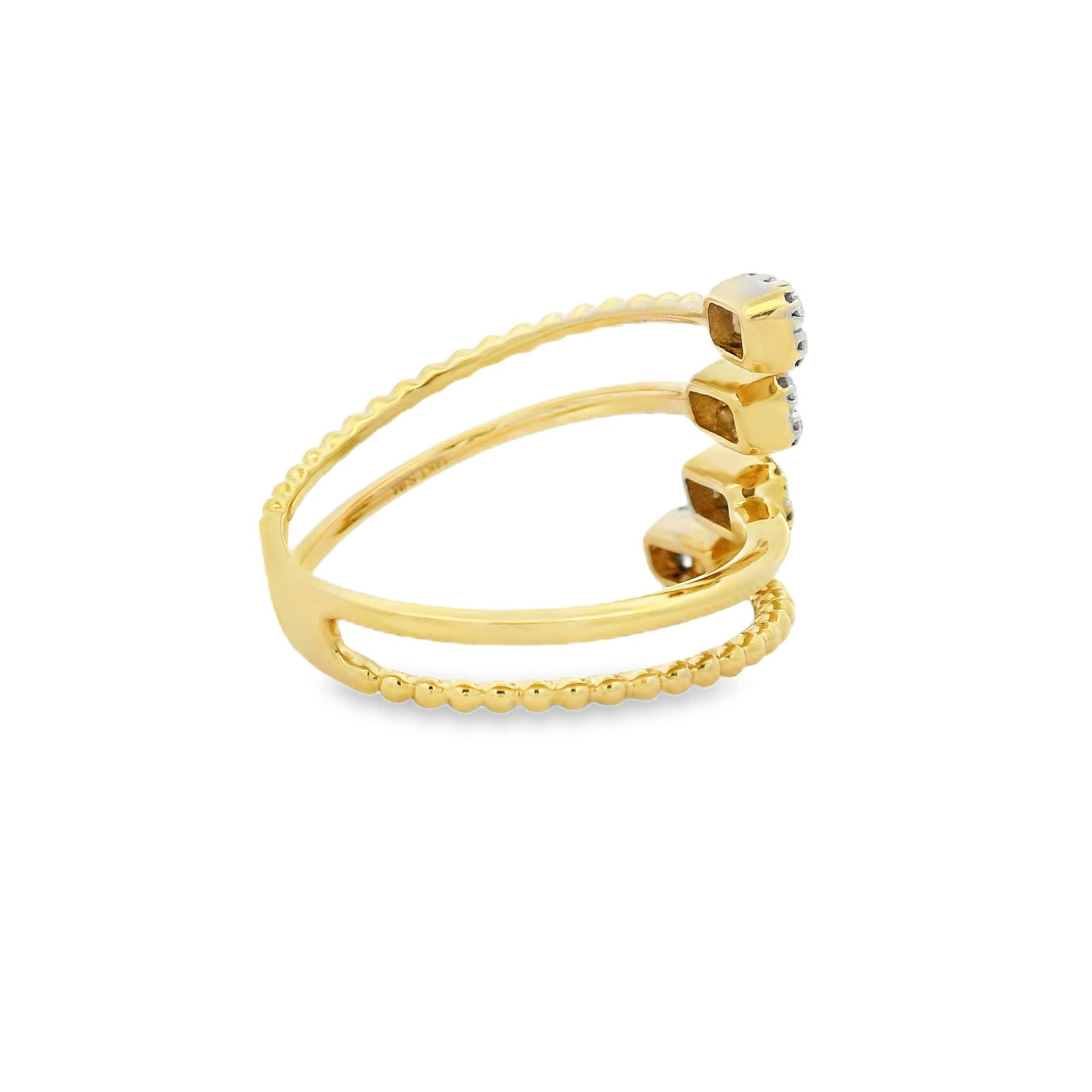 0.36ct Natural 24-Diamond Channel-Set Ring, 14k Yellow Gold, Size 7