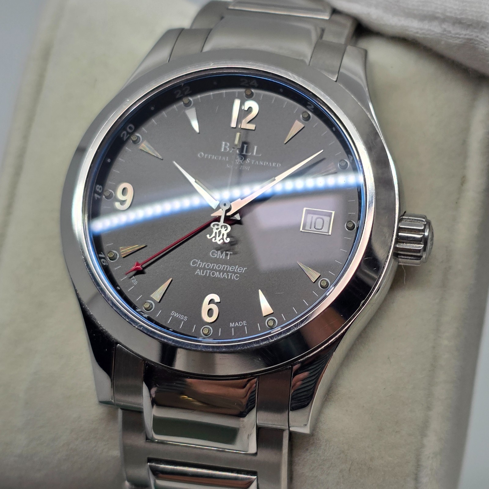 Ball Engineer II Ohio GMT Stainless Steel Watch Full set Complete