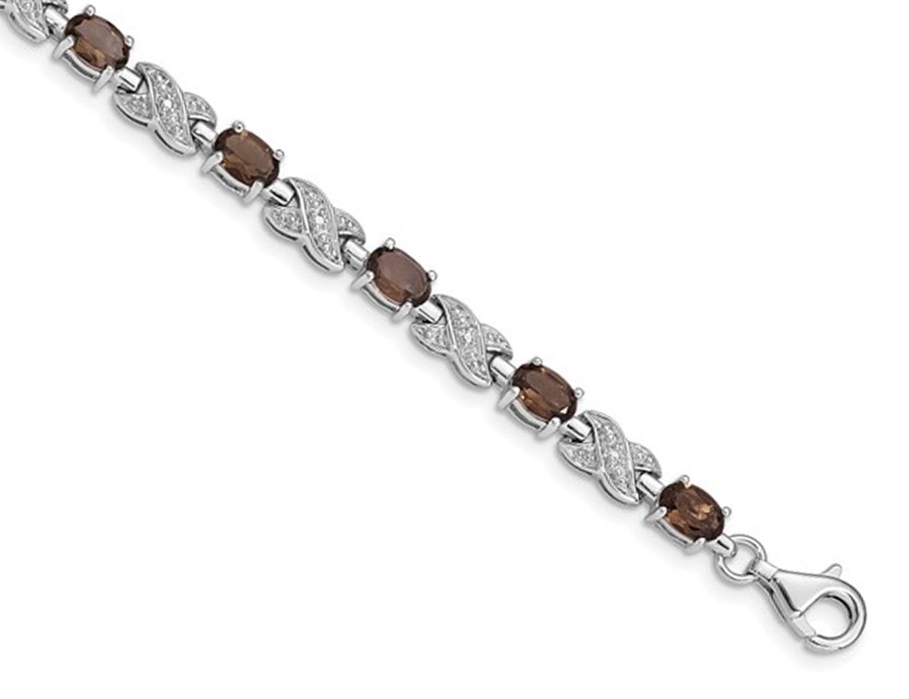 Sterling Silver Infinity 3.45 Carat (ctw) Smoky Quartz Bracelet