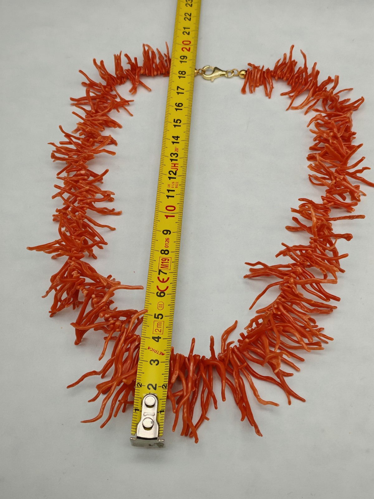 Women’s Real Red Coral Necklace of Sardinia Fringe Necklace 925 Silver