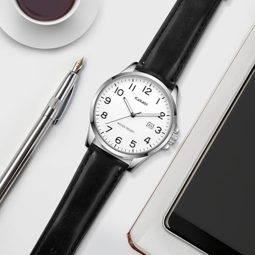 Watch for Men, Fashion Minimalist Wrist Watch Waterproof Quartz 03-BlackWhite