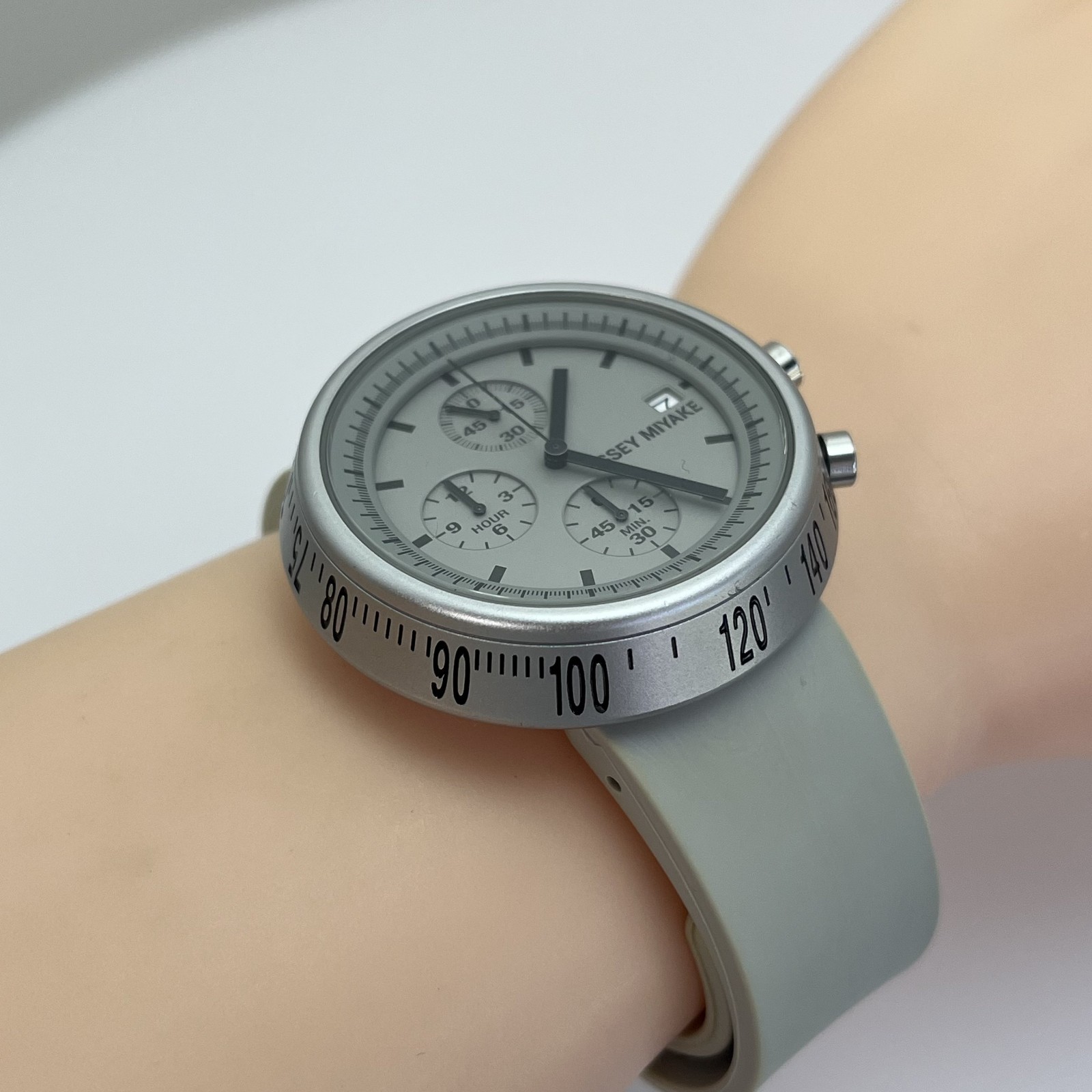 Issey Miyake TRAPEZOID Chronograph NAOTO FUKASAWA Qz Watch Japan Date #636B