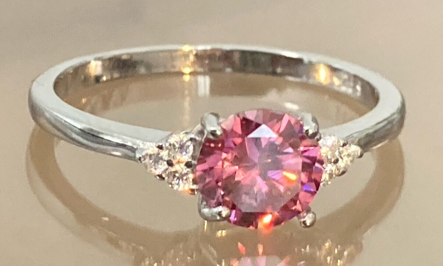 Moissanite Diamond Rings All Sizes & Colours 14k Gold or Rhodium Finish S925