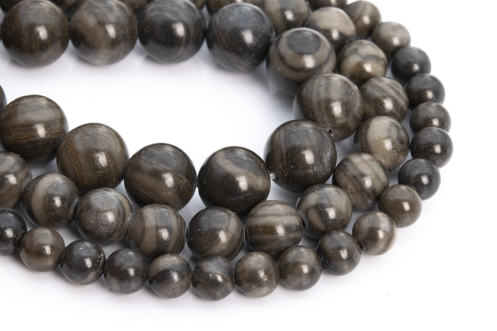 Natural Coffee Brown Swirl Jasper Beads Grade AAA Round Loose Beads 6/8/10MM
