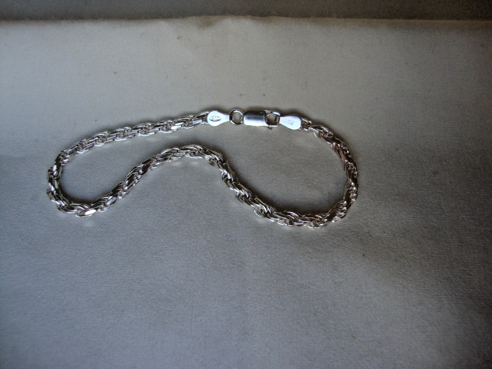 VTG FINE ITALIAN STERLING SILVER STAMPED 925 3MM WIDE WHEAT CHAIN 7.75″ BRACELET