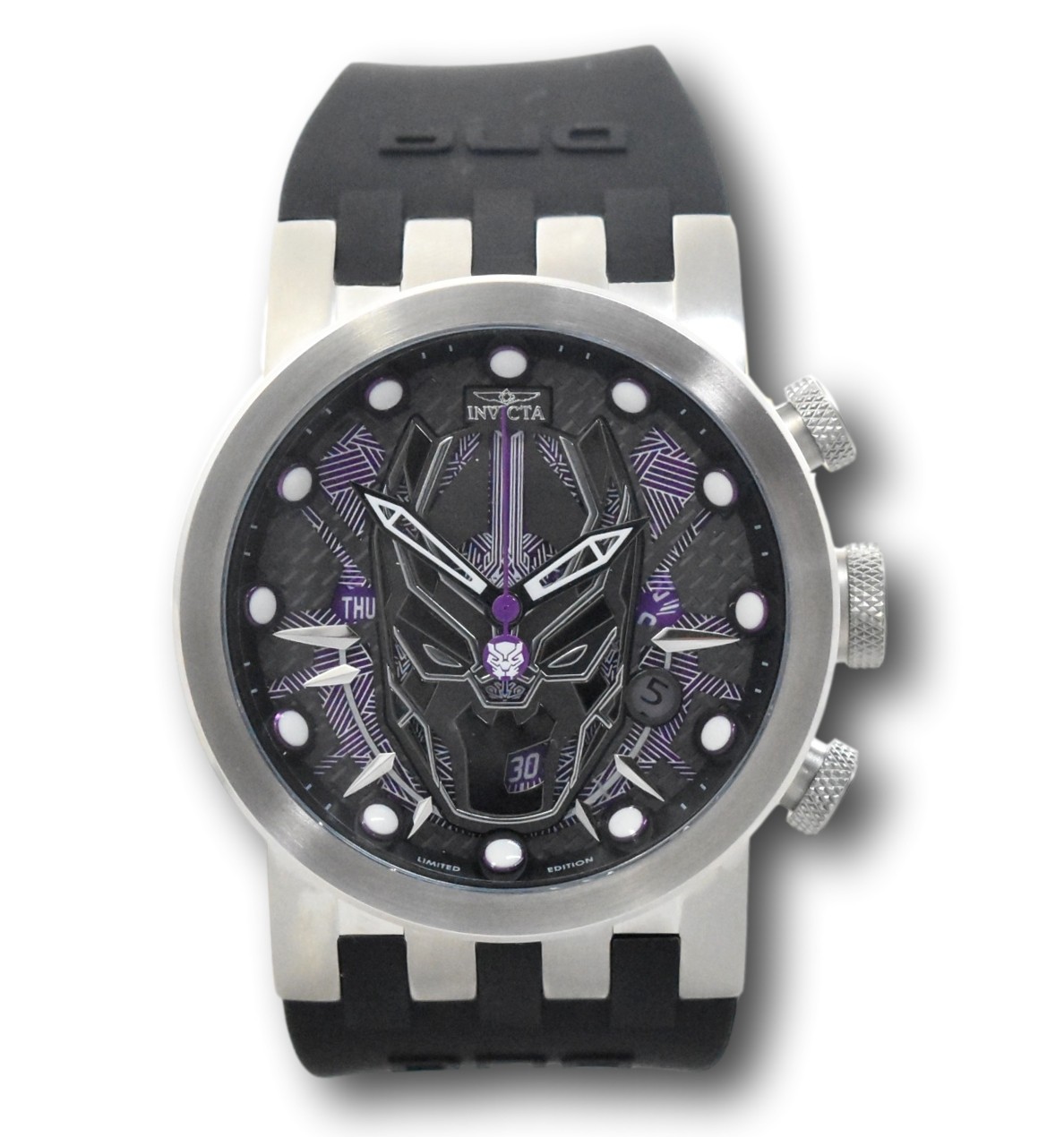 Invicta Marvel Black Panther Men’s 46mm Limited Ed Swiss Chronograph Watch 34682