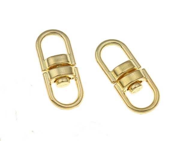 Double Eye Center SWIVEL CONNECTORS for Chain,Key Split Rings 16mm x 7mm 5 Color