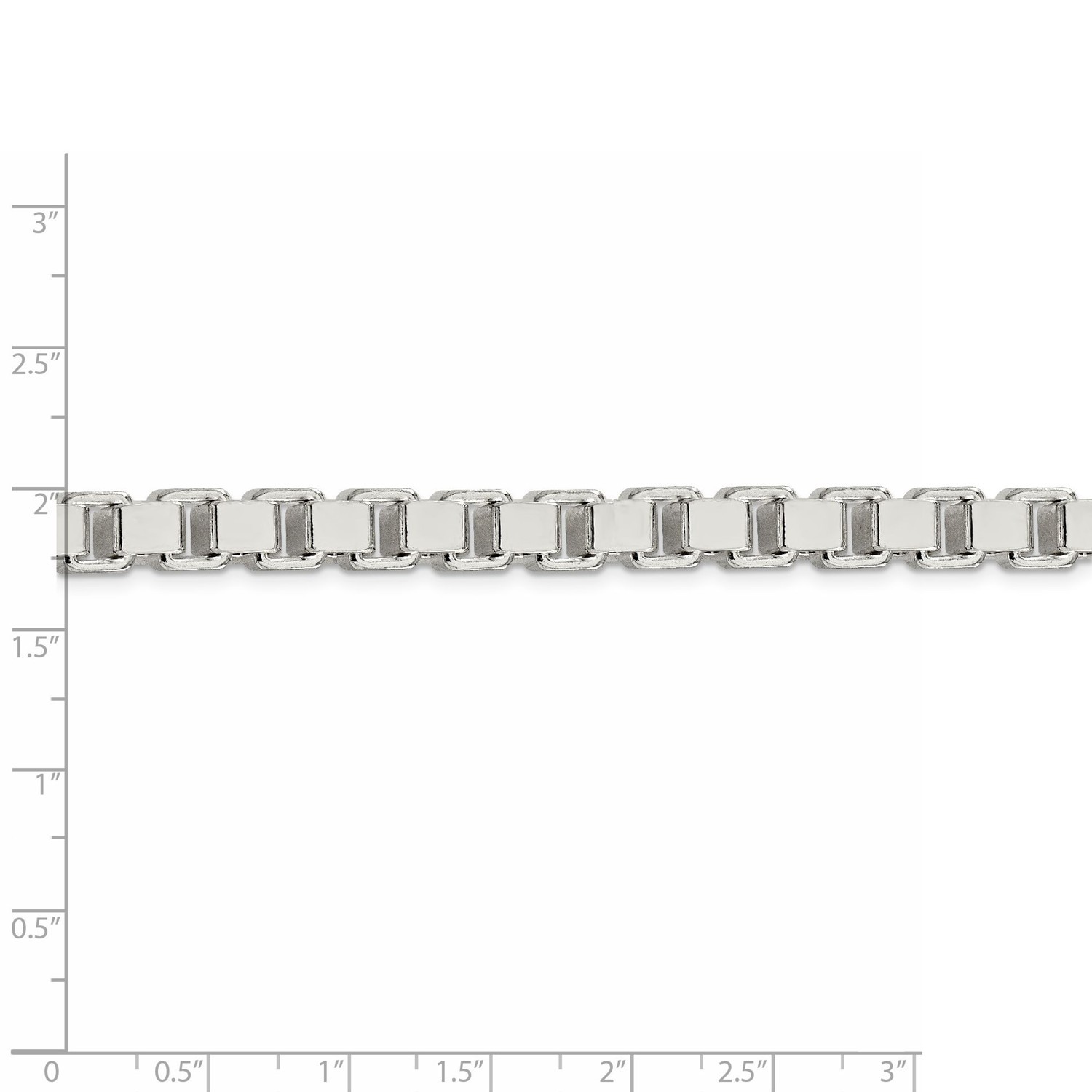 Sterling Silver Solid Polished 7mm Plain Box Chain w/ Lobster Clasp 18″ – 24″
