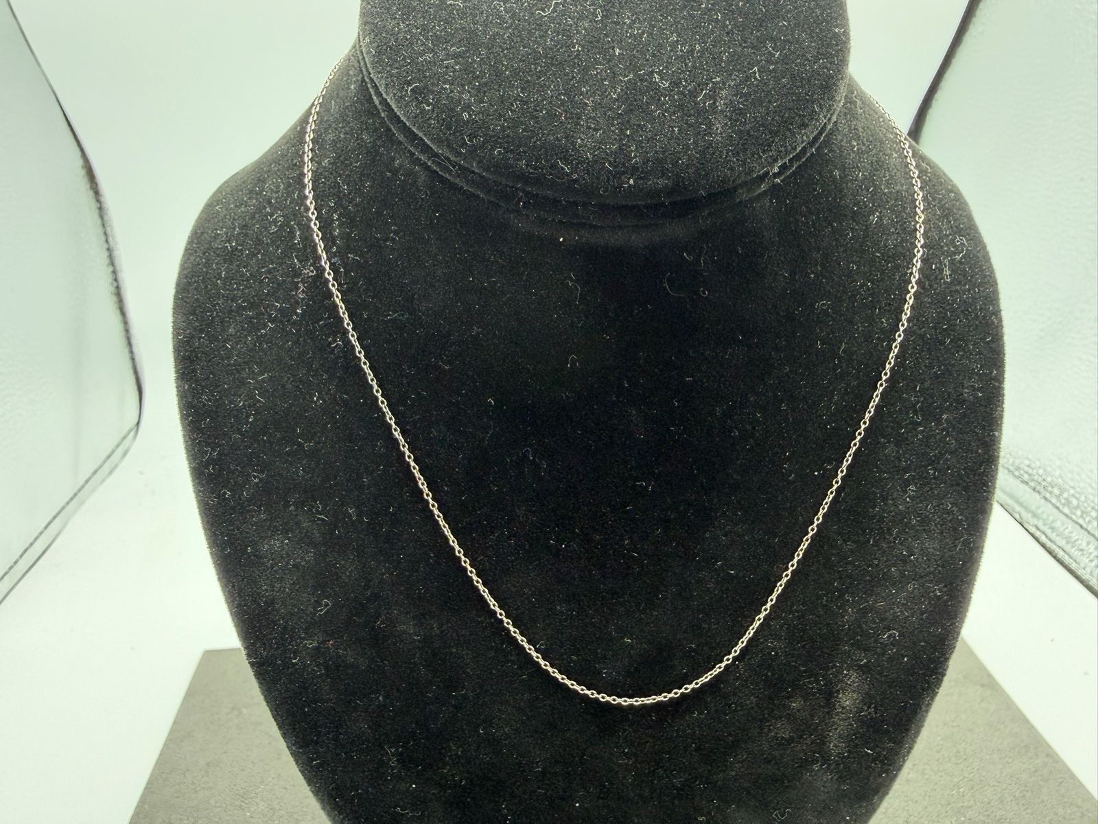 0.82g Vintage Sterling Silver 925 Cable Link Chain Necklace 16 in M