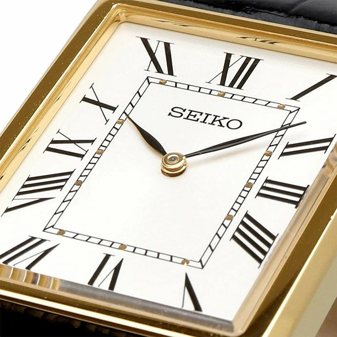 [☆New] SEIKO Essentials SWR Series Gold x Black Leather Quartz Men’s Watch