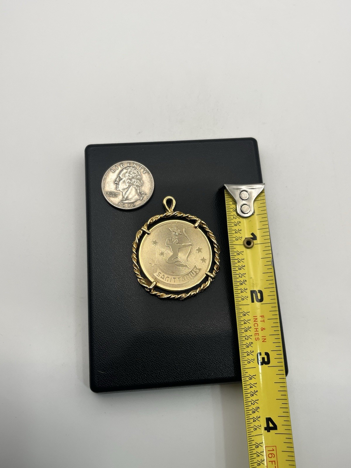 Sagittarius Zodiac Astrology Charm Pendant for necklace gold tone vintage