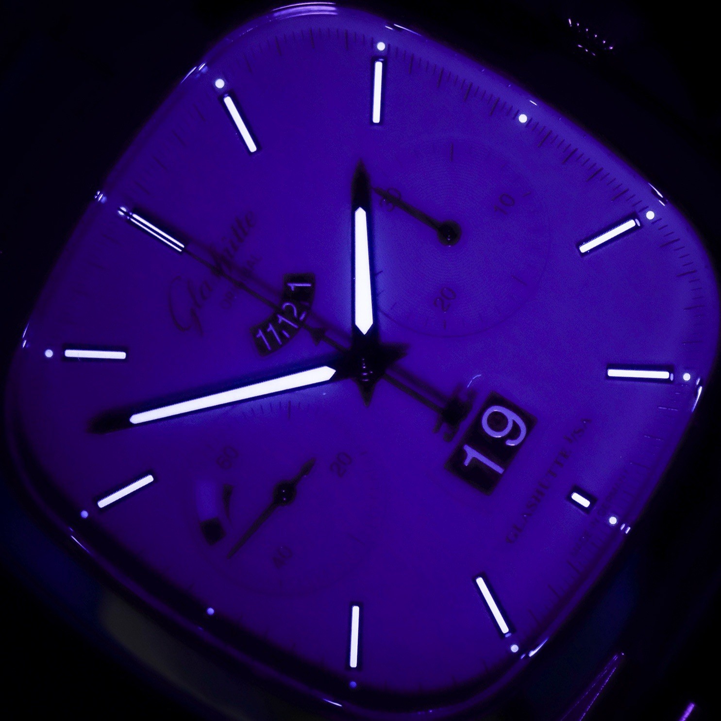GLASHÜTTE Seventies Chrono Panorama Date Turquoise 1-37-02-15-02-70 Full Set