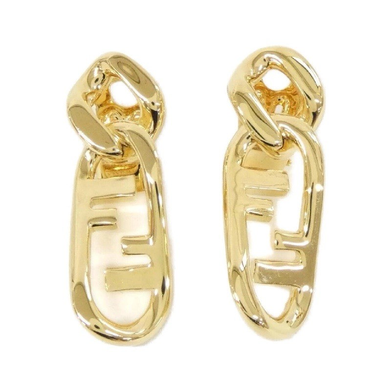 Fendi O’lock Earrings Gold Tone