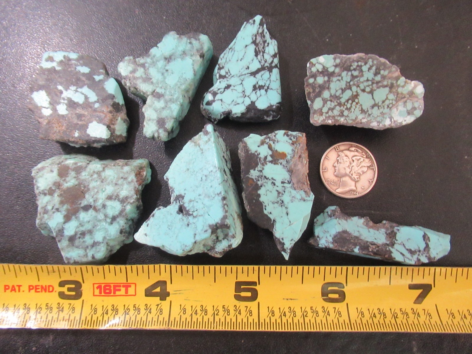 ARIZONA TURQUOISE SLABBED STONES 360tcw. 35mm X 25mm to 38mm X 29mm #832