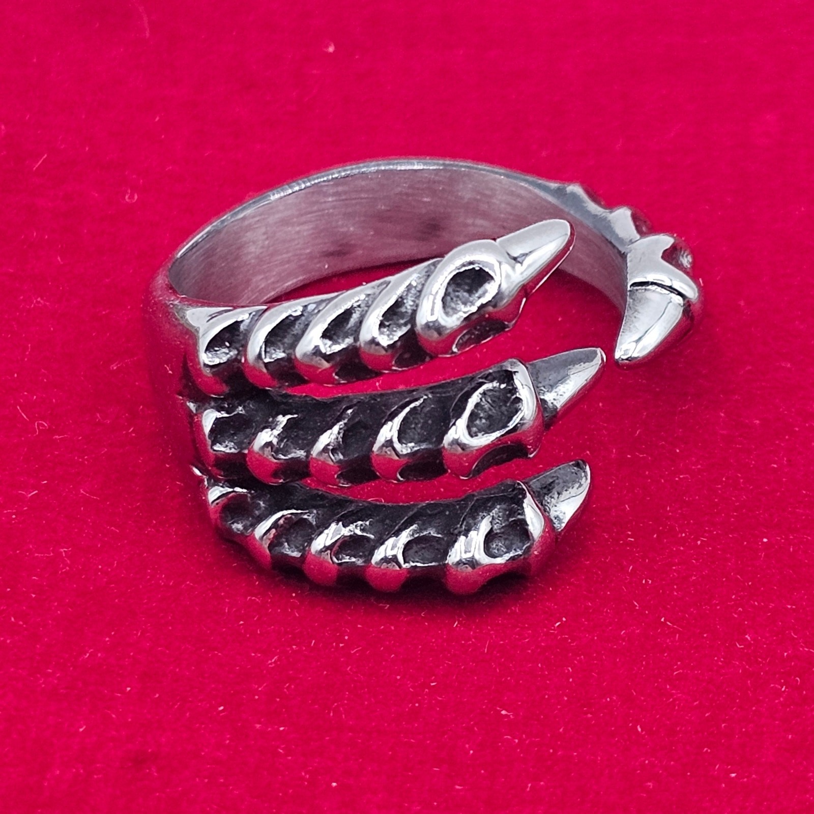 Dragon Claw Stainless Steel Ring Gothic Talon Biker Jewelry Size 11