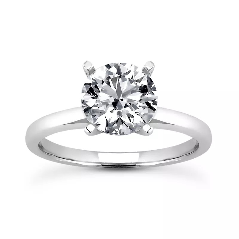 Solitaire Engagement Ring Platinum Classic Round 1.06 CT Lab-Grown Diamond D VS1