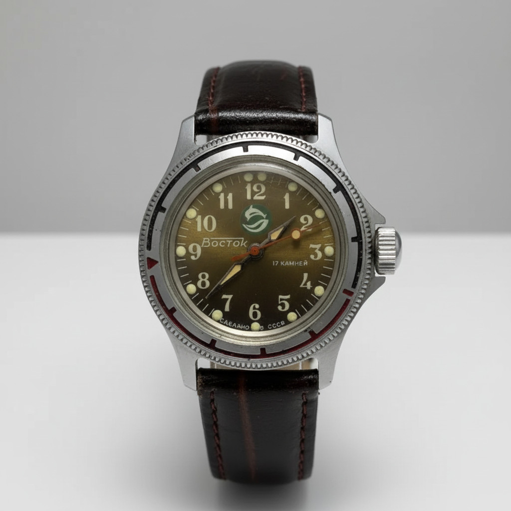 Vintage Mechanical Diver Watch – Dolphin Dial, 17 Jewels, USSR Military Style