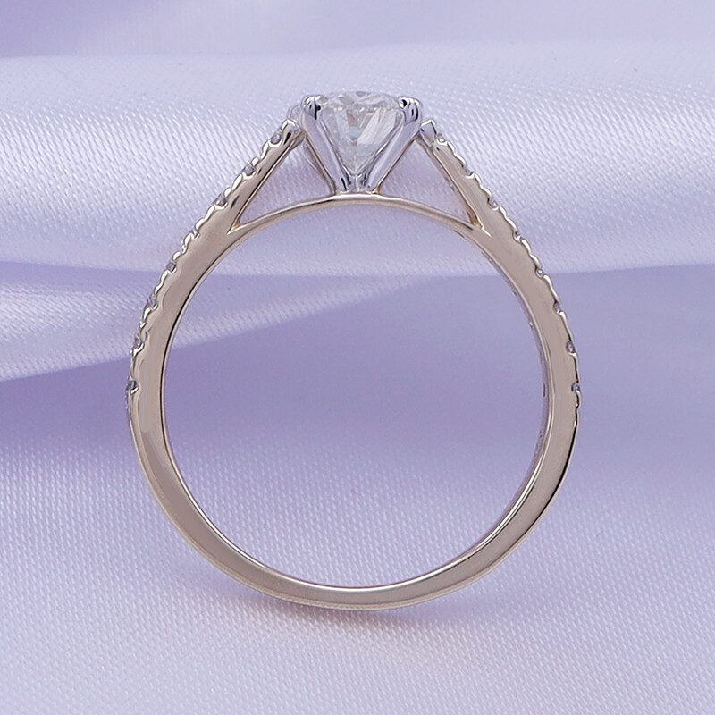 1.38ct Lab Grown Diamond Cathedral Style Engagement Ring in 10K Or 14K Gold