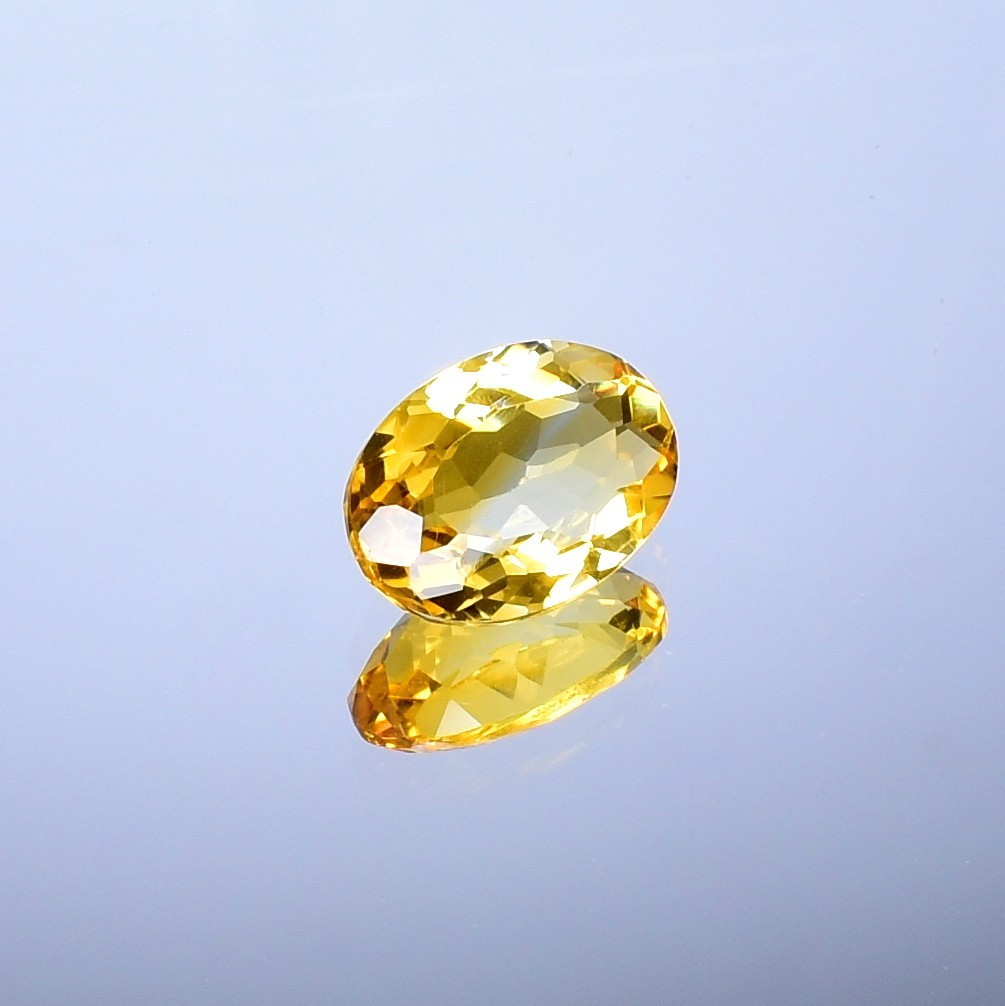 Oval Citrine Gemstone, Natural Faceted, Yellow Healing Crystals 6.45 Cts