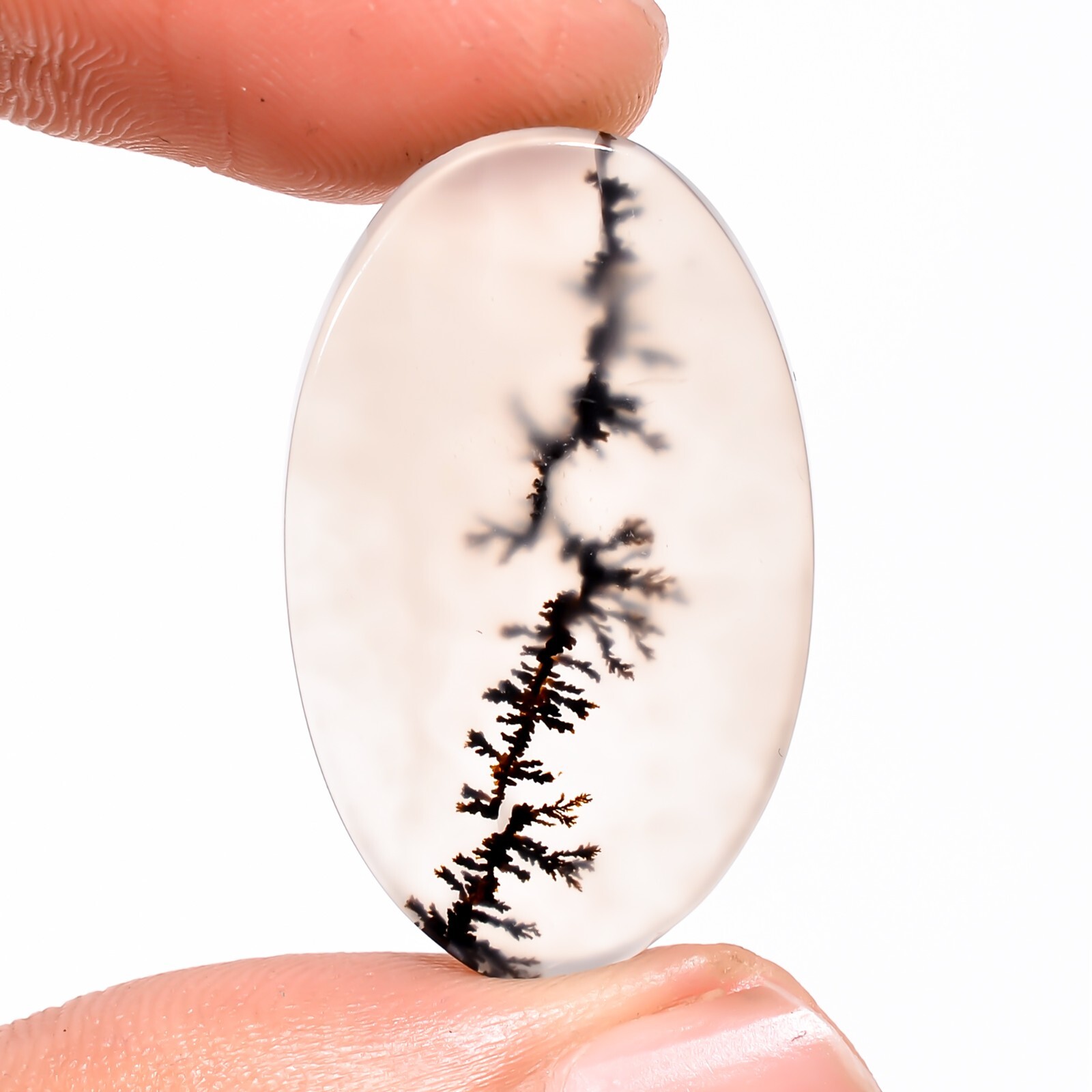 Natural Scenic Dendritic Agate Oval Cabochon Gemstone 17x28x3mm 16.15 CTS. BC-57