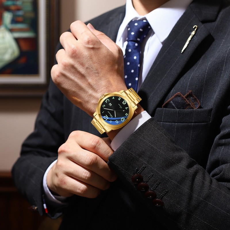 CHENXI Men’s Stainless Steel Luminous Casual Business Calendar Quartz Watch Gift