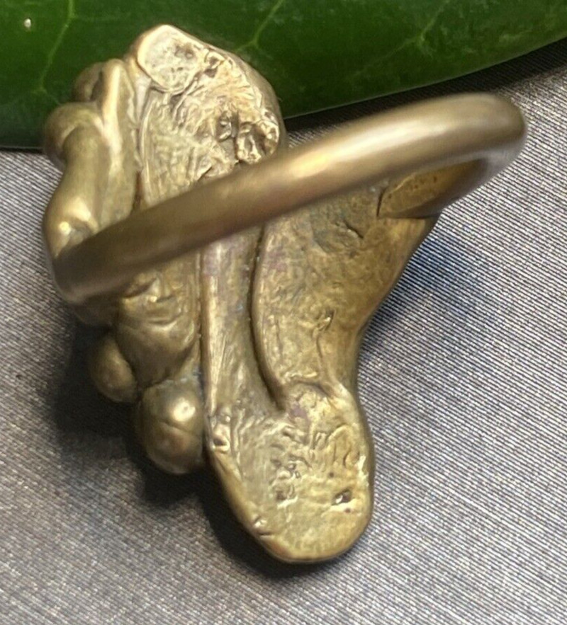 Antique Vintage Art Nouveau Bronze Ring Estate Jewelry Pre-owned Calla Size 4