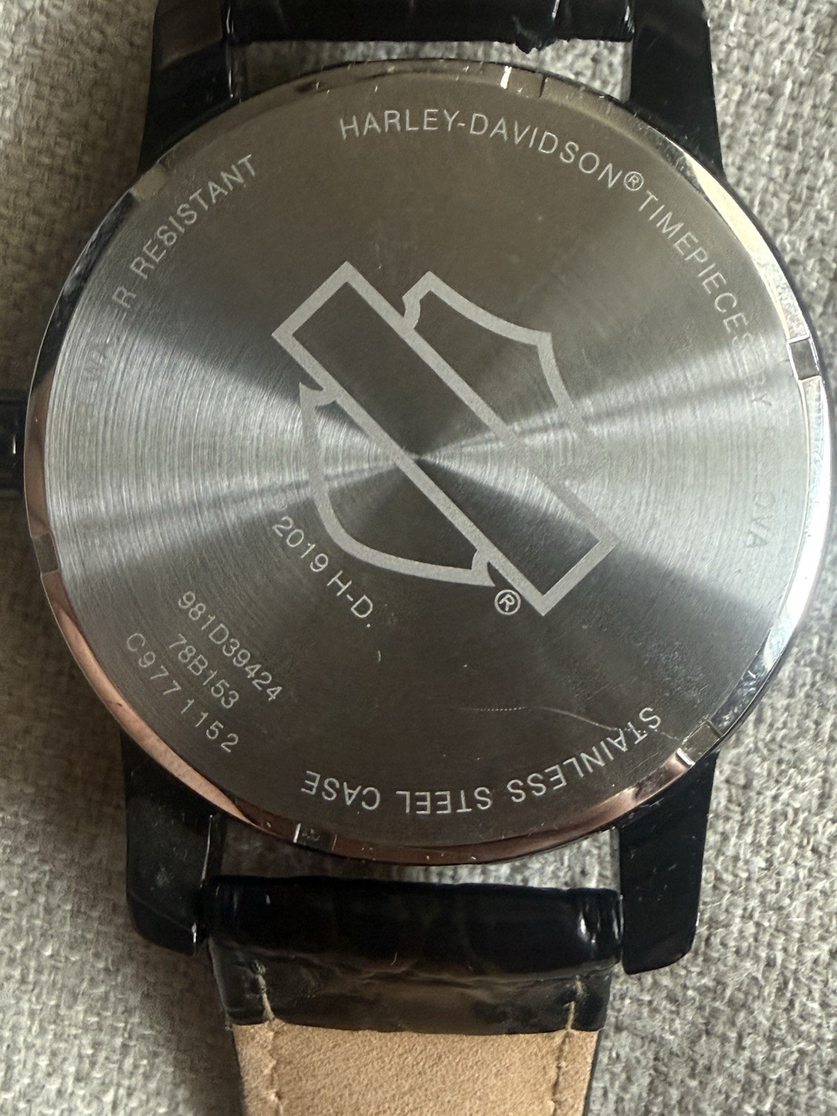 Bulova Harley Davidson Men’s Quartz Black Dial Leather Strap Watch 78B153