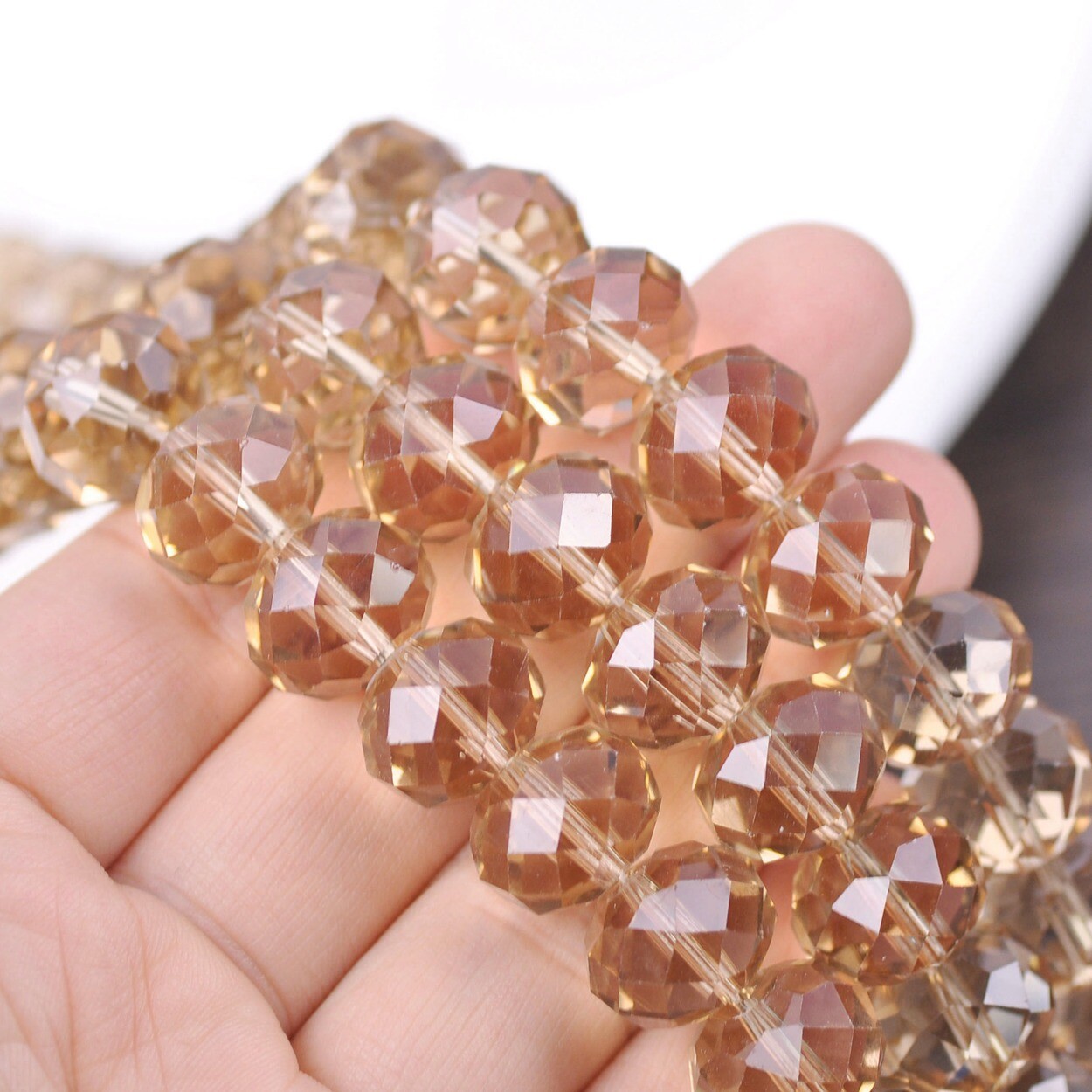 10pcs 16mm Rundelle Faceted Crystal Glass Loose Beads for Jewelry Making DIY