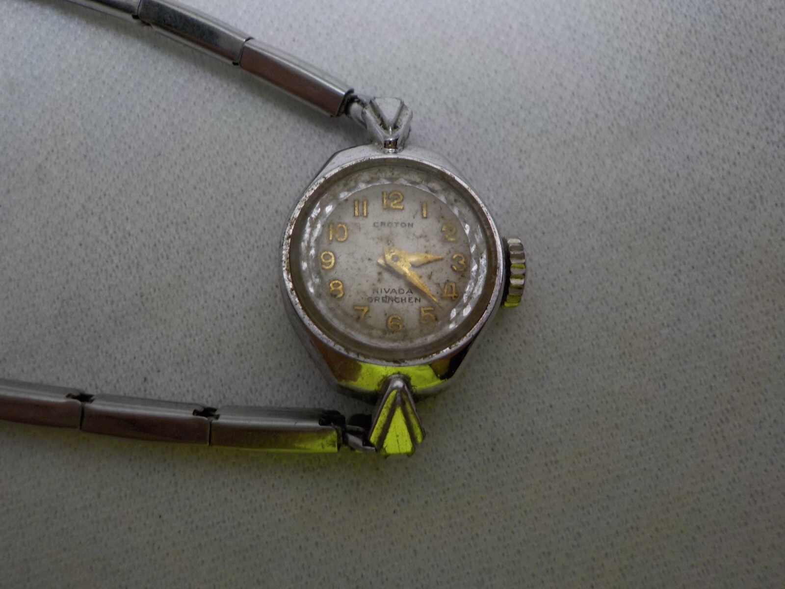 VINTAGE CROTON NIVADA GRENCHEN LADIES WRIST WATCH 1OK RGP WATCHMAKER