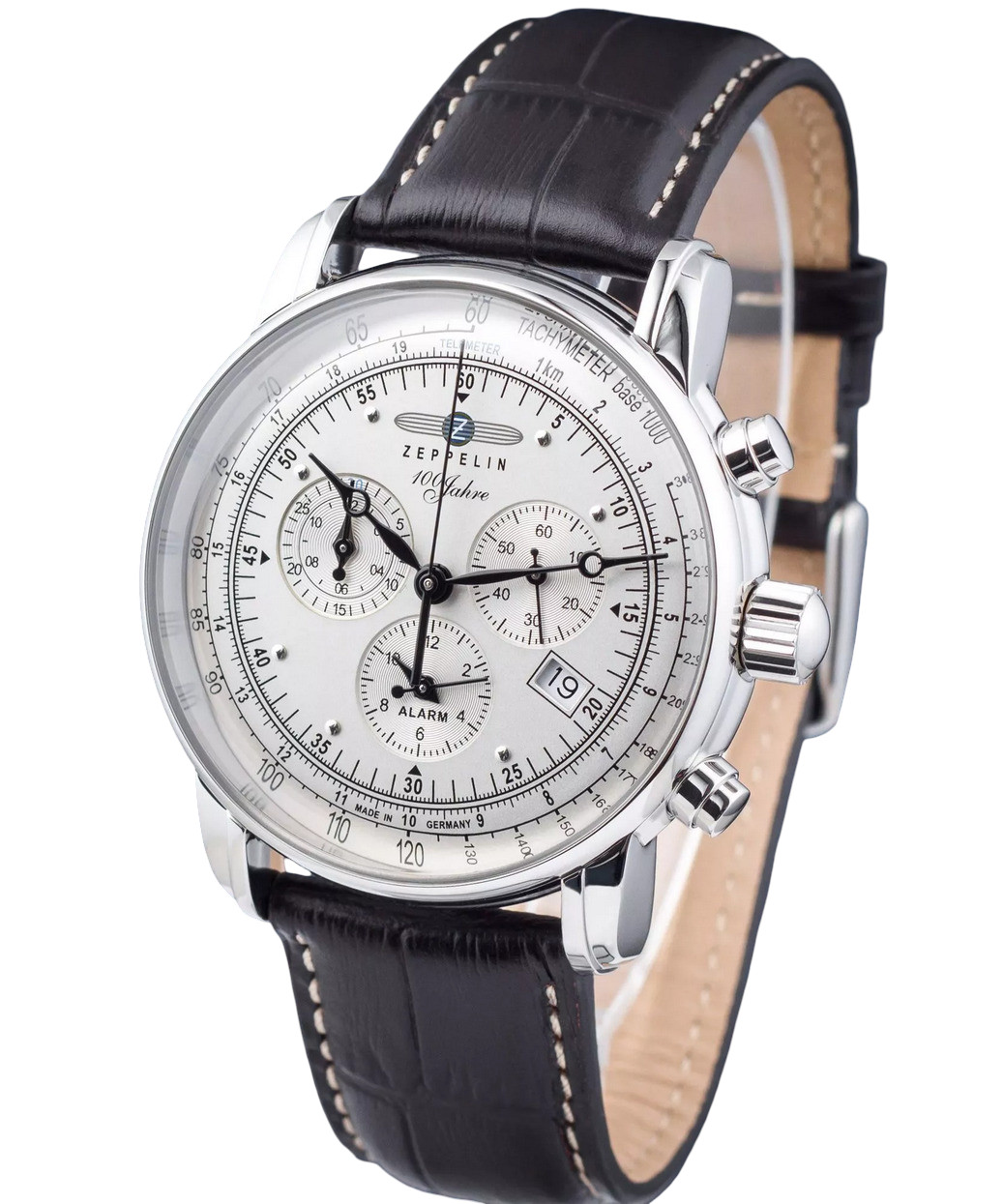 Zeppelin 100th Anniversary Men’s Chronograph Silver Dial Quartz Watch 7680-1