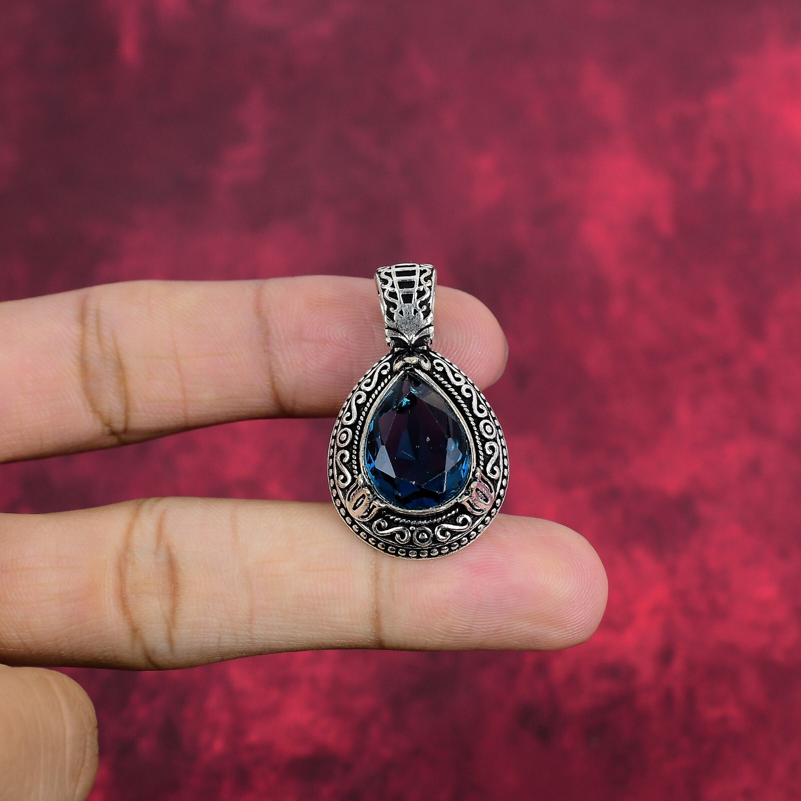 Iolite Gemstone Handmade 925 Sterling Silver Pendant Jewelry Gift For Love