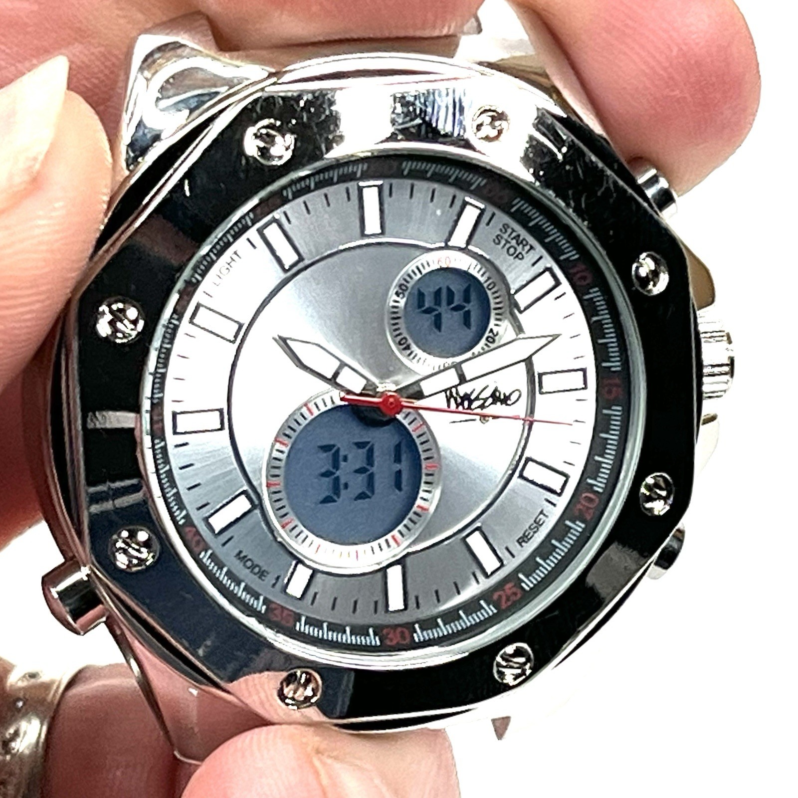Mossimo Dual Digital Analog Quartz Watch Men’s Wristwatch Stainless Steel