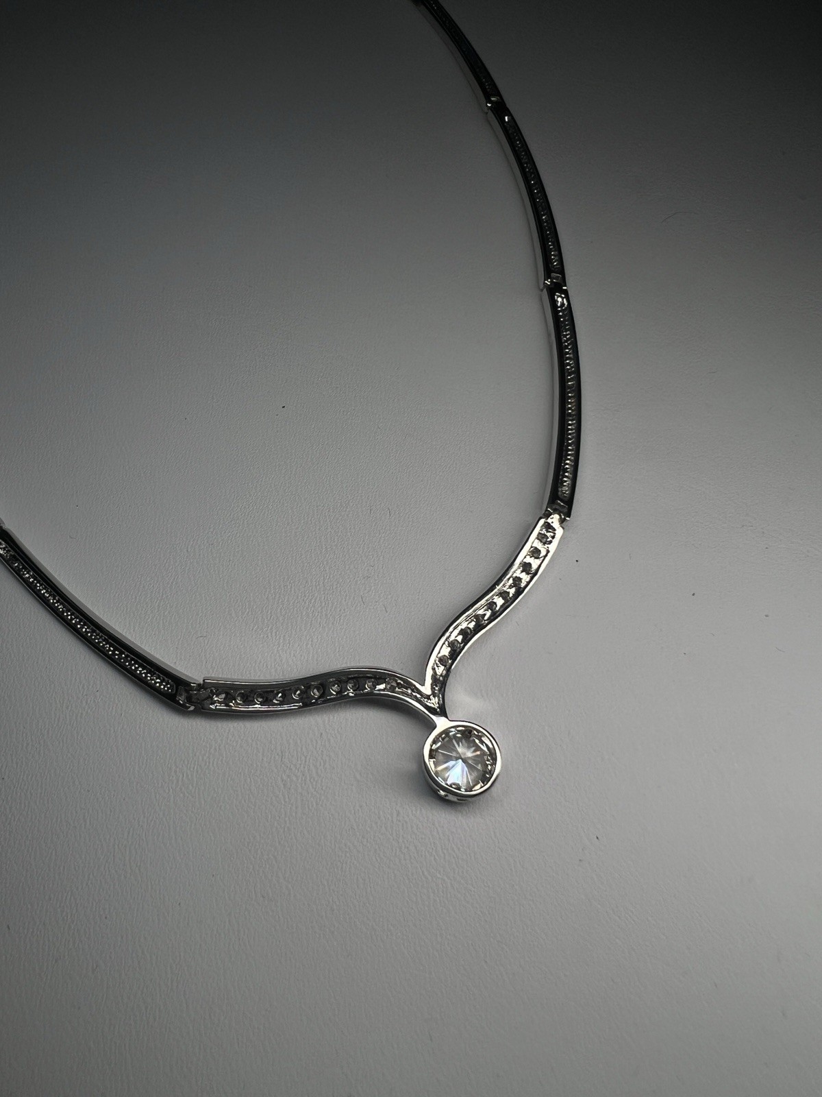 QVC Diamonique Sterling Silver Necklace in Pristine Condition