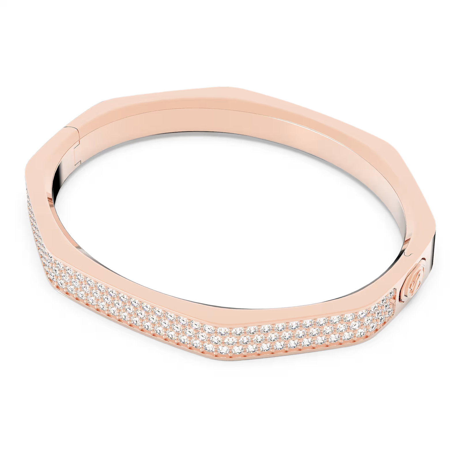 Dextera White Rose Gold Tone Plated Bangle Octagon Shape New