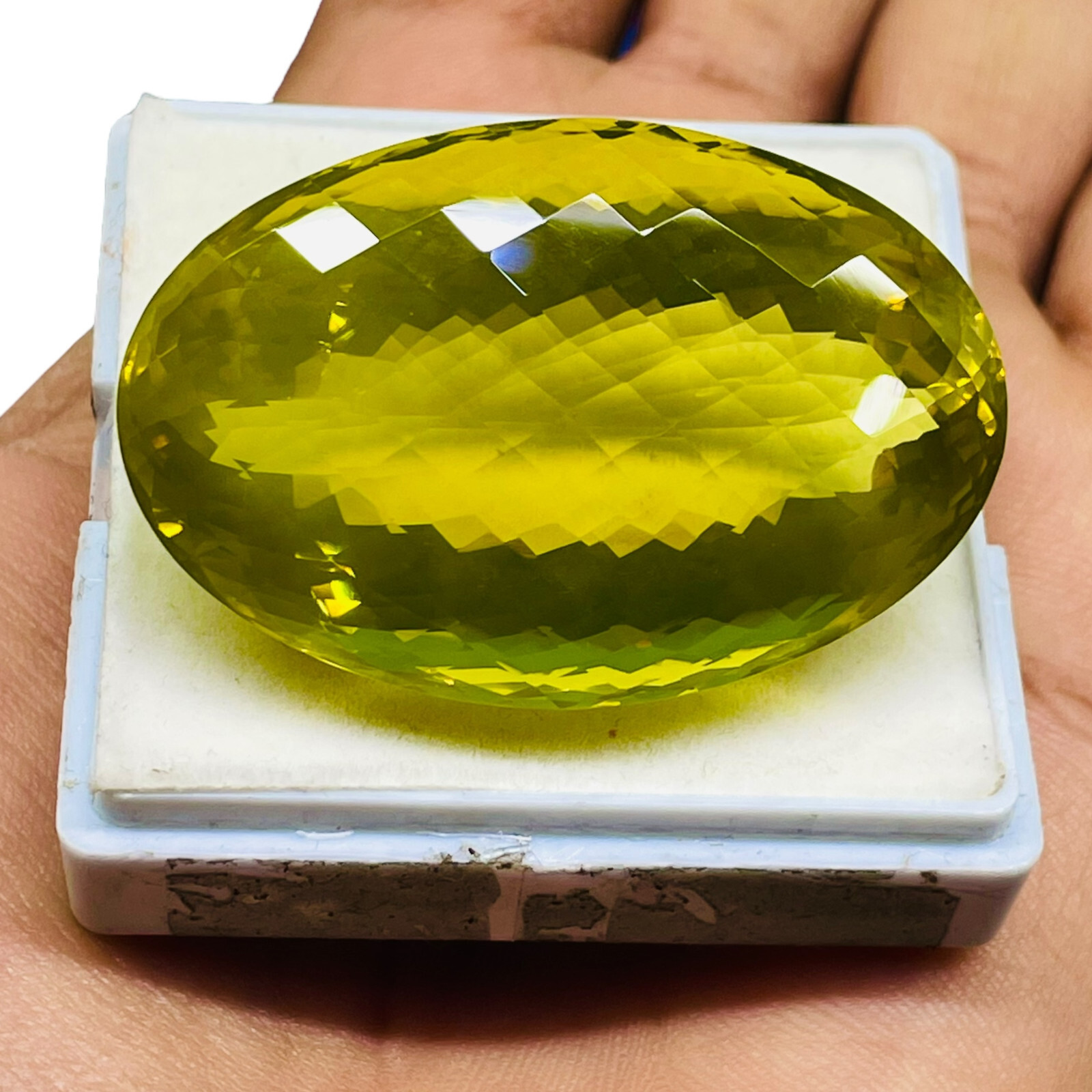 160.10 Cts Certified Natural Citrine 45x29mm Pendant Size Green Gold Gemstone